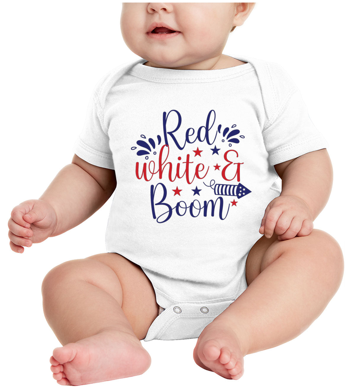 Red White And Boom Patriotic Baby Onesie