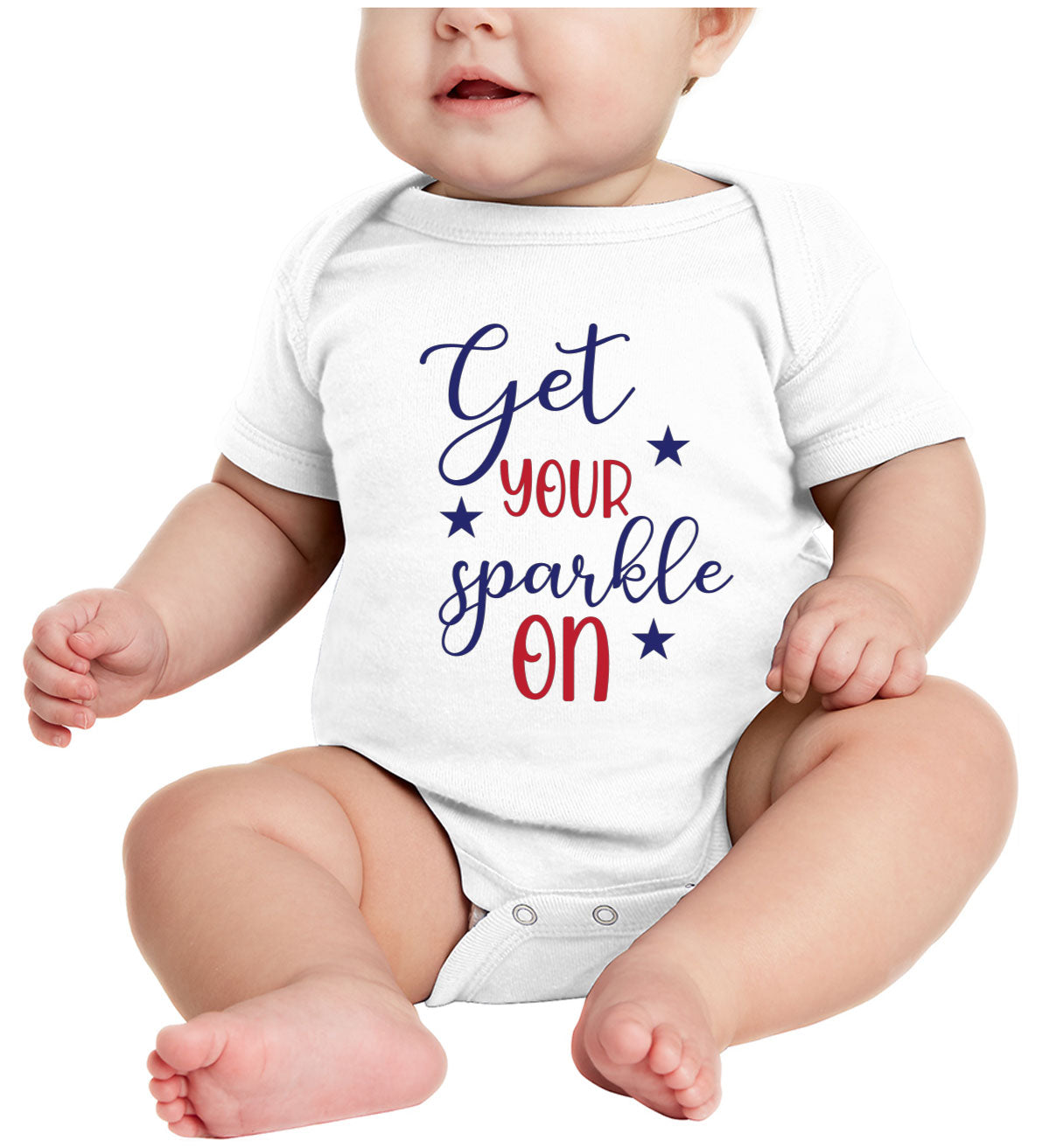 Get Your Sparkle On Patriotic Baby Onesie