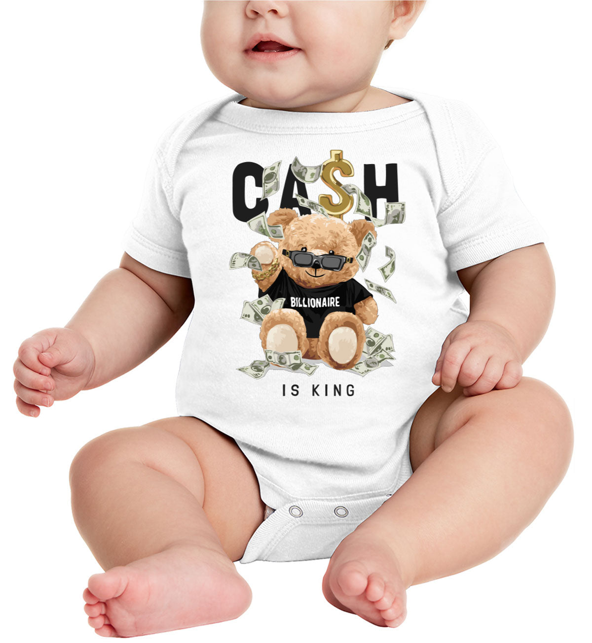 Teddy Bear Cash Billionaire Baby Onesie