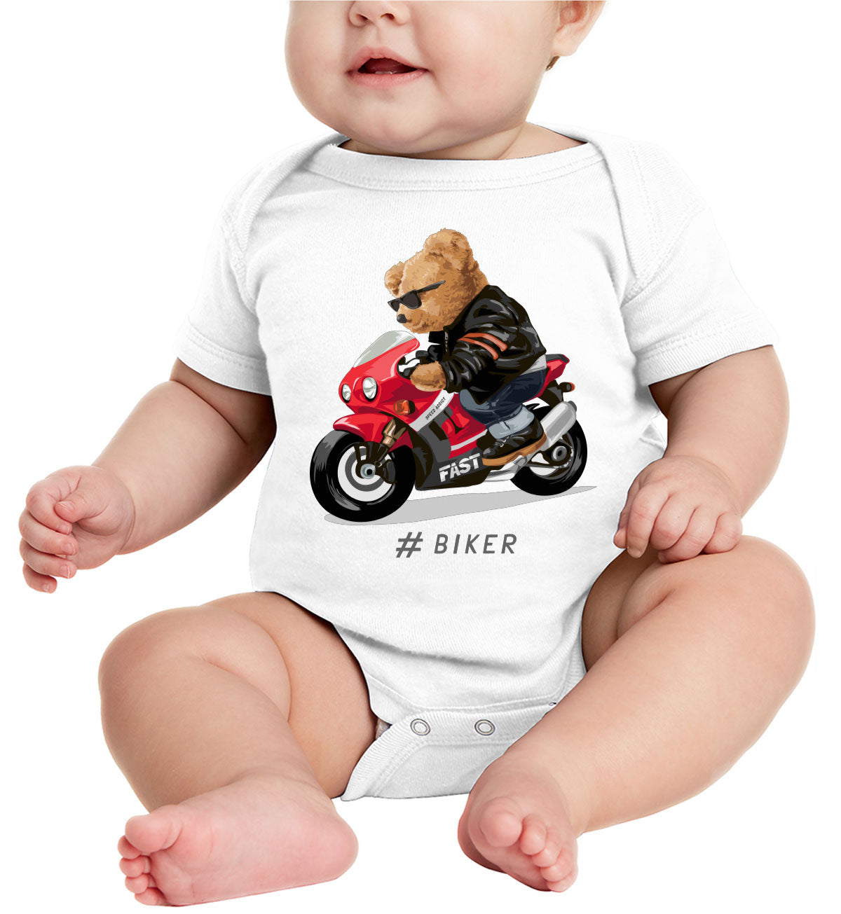 Teddy Bear Cool Biker Baby Onesie