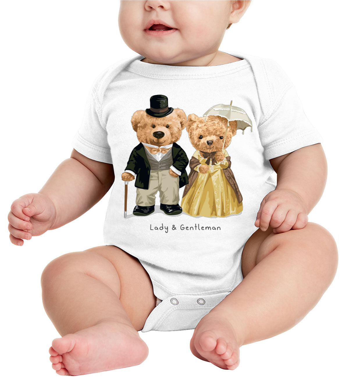 Teddy Bear Couple Baby Onesie