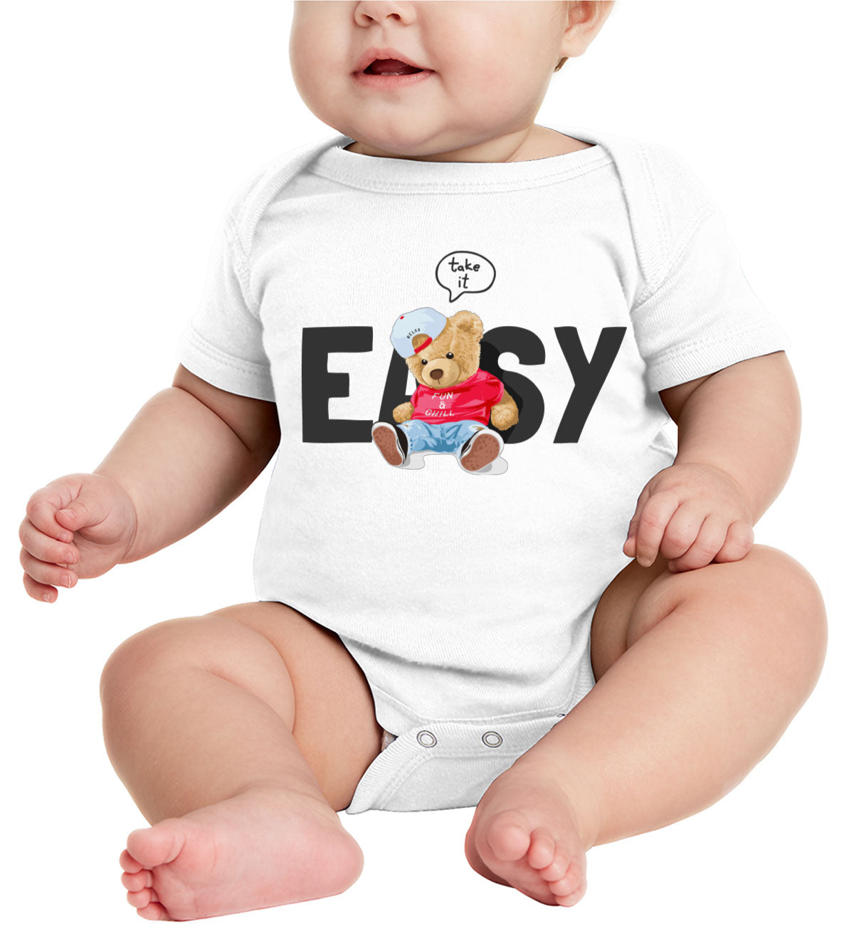 Teddy Bear Take It Easy Baby Onesie