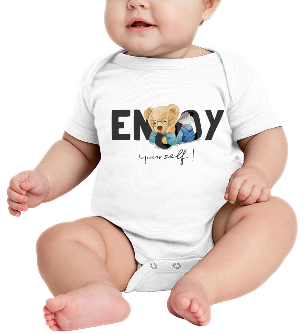 Teddy Bear Enjoy Yourself Baby Onesie