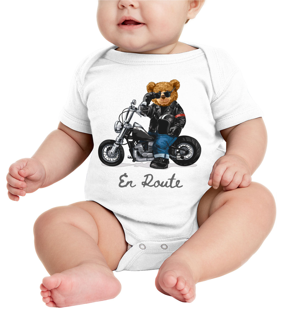 Teddy Bear Biker Baby Onesie