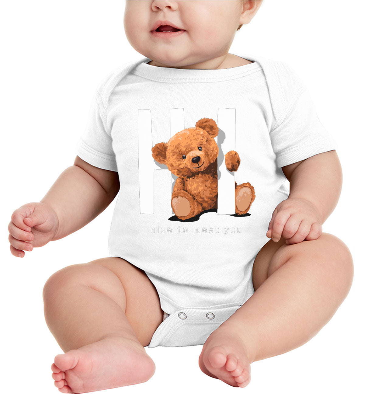 Teddy Bear Hi Baby Onesie