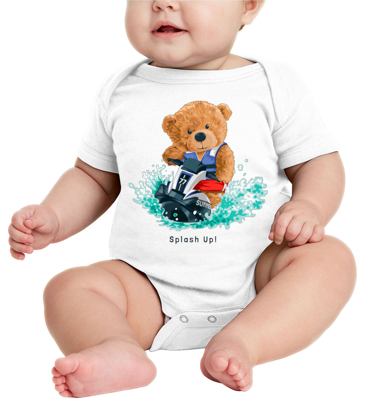 Teddy Bear Jet Ski Baby Onesie