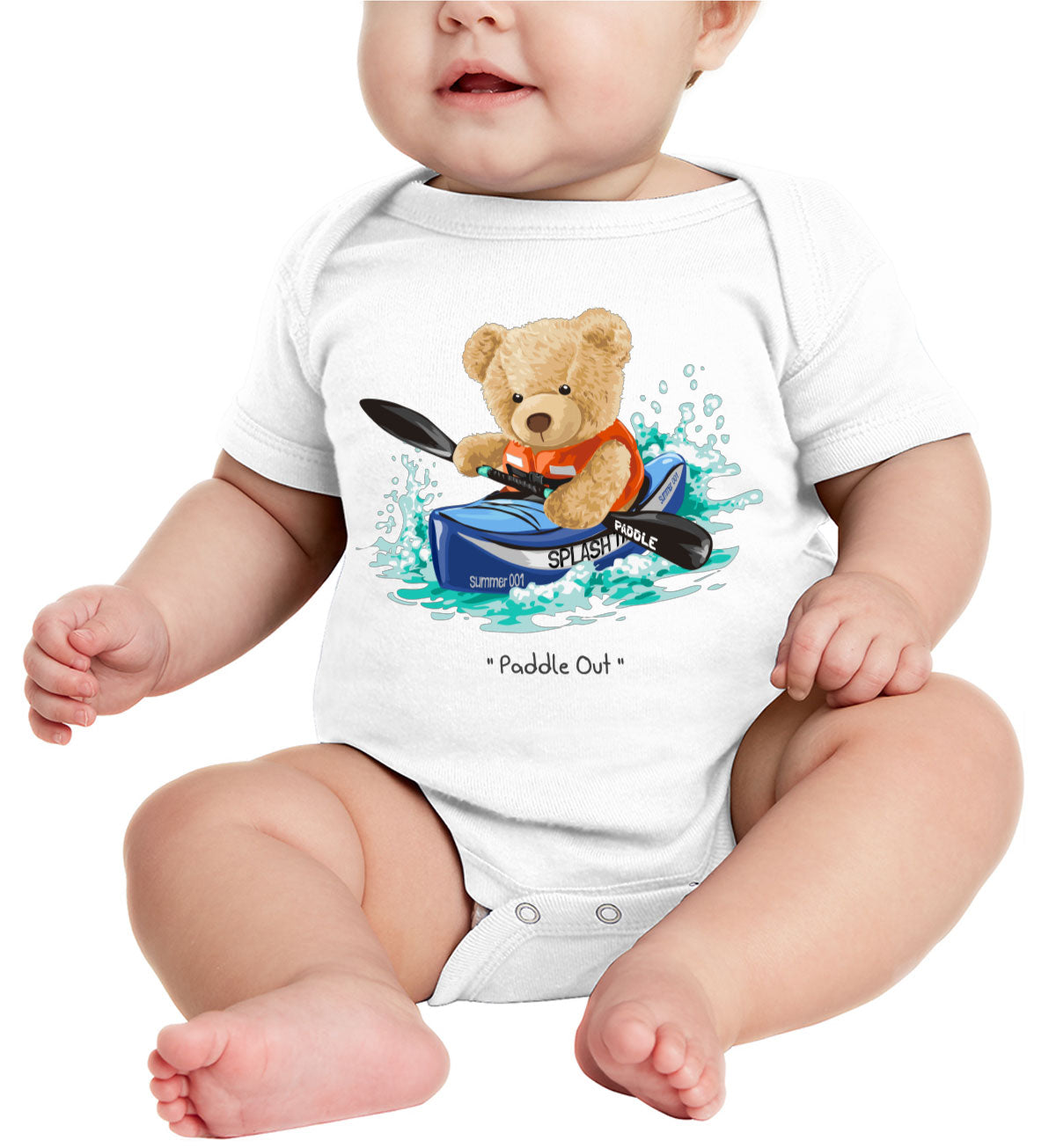 Teddy Bear Kayak Baby Onesie