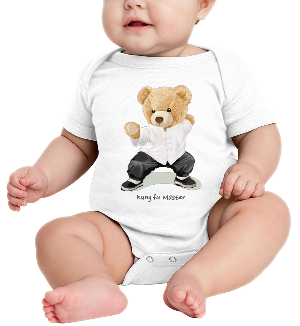 Teddy Bear Kung Fu Baby Onesie