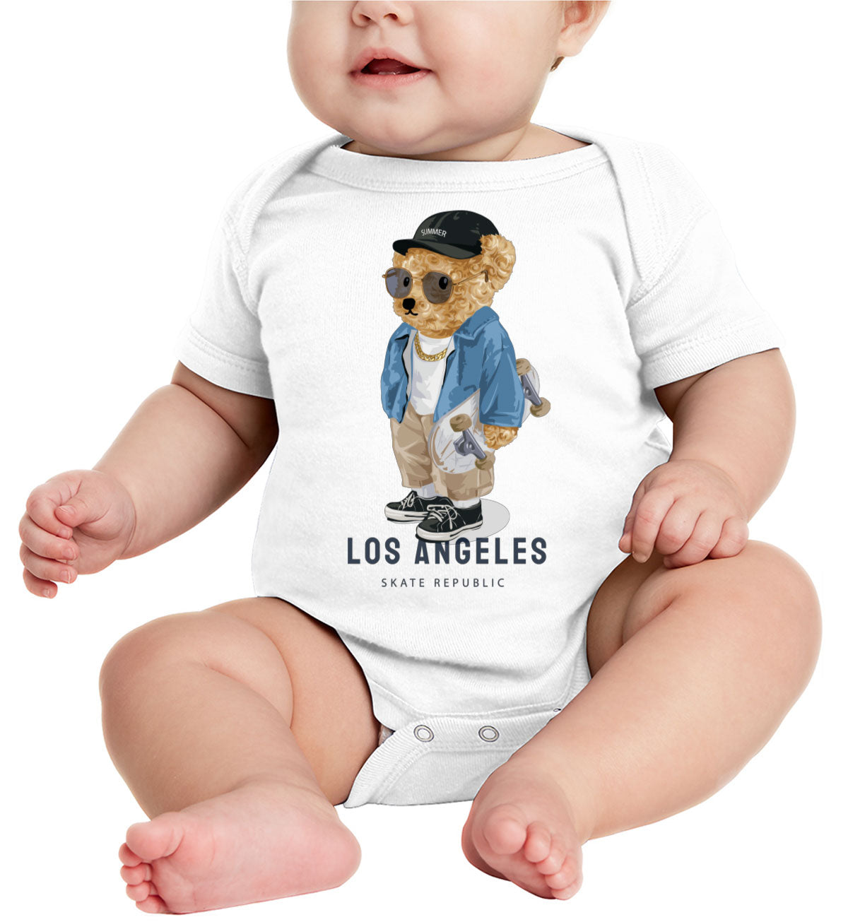 Teddy Bear Los Angeles Baby Onesie