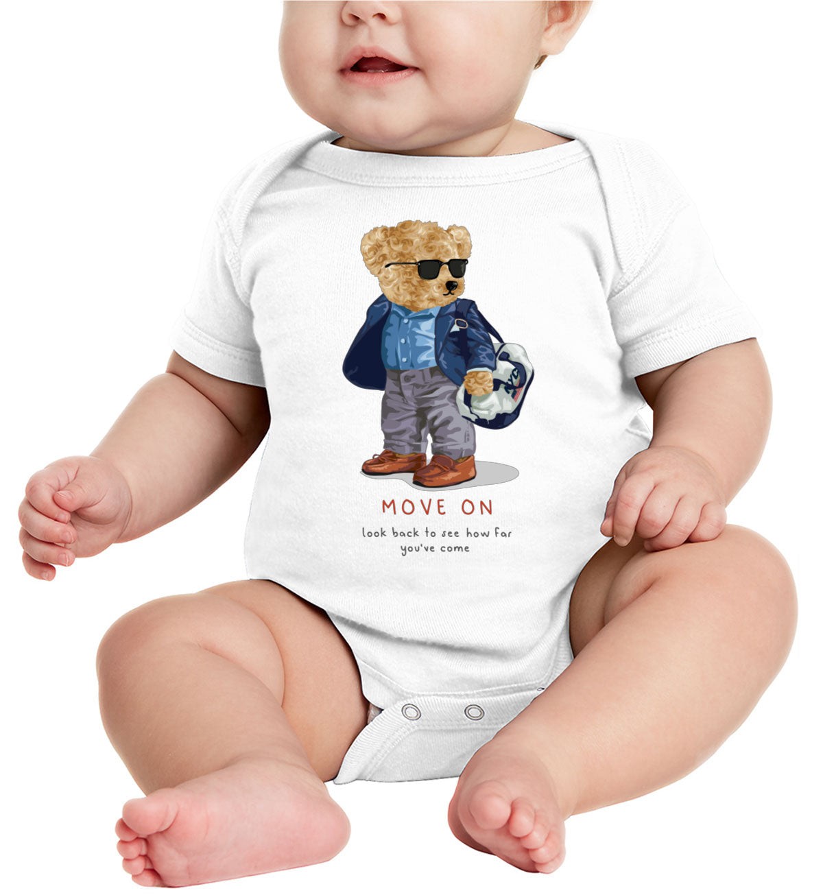 Teddy Bear Move On Baby Onesie