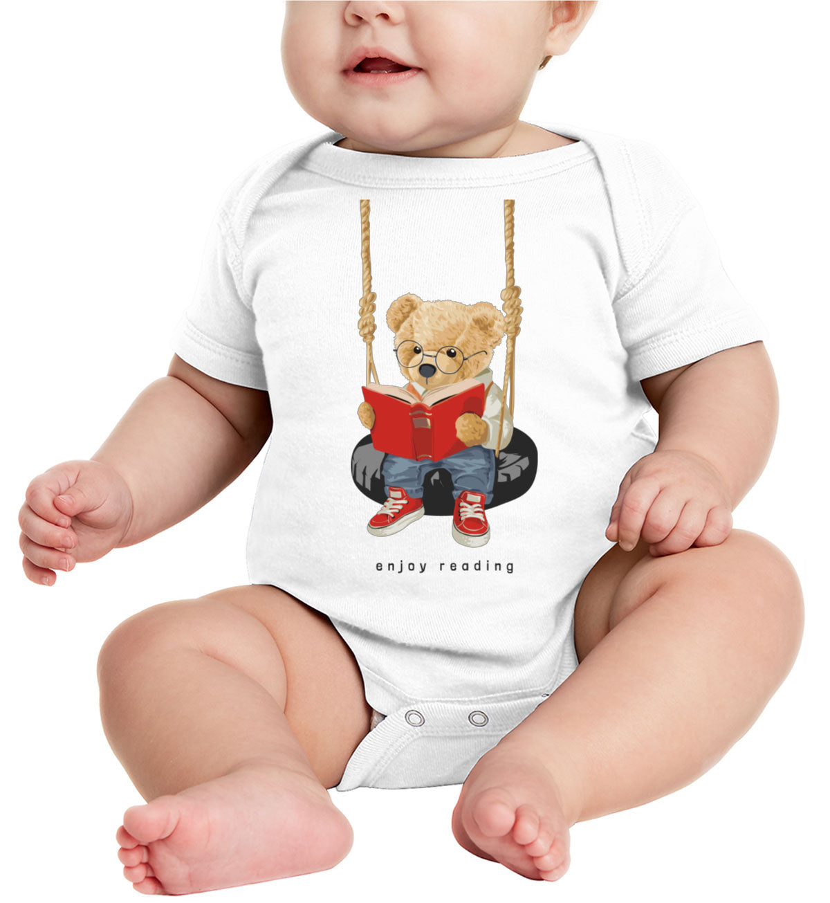 Teddy Bear Reading Baby Onesie