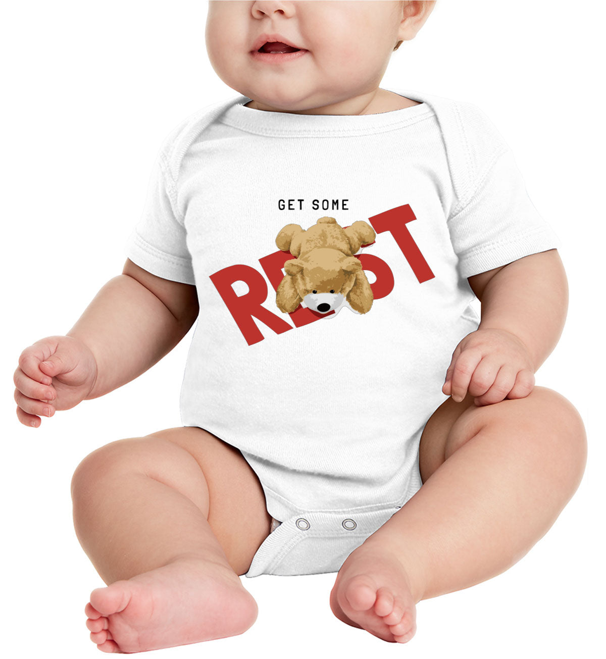 Teddy Bear Get Some Rest Baby Onesie