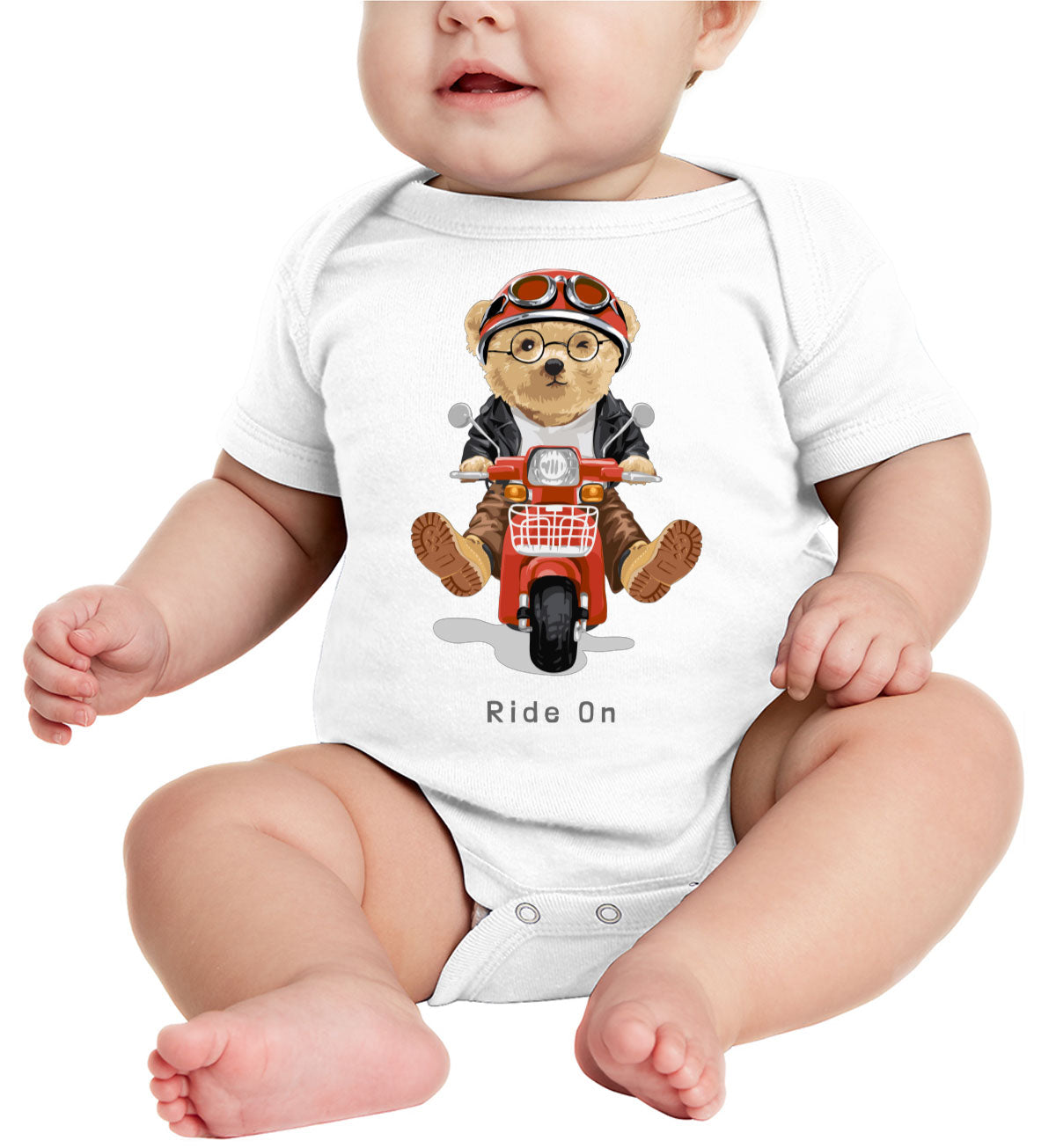 Teddy Bear Ride On Baby Onesie