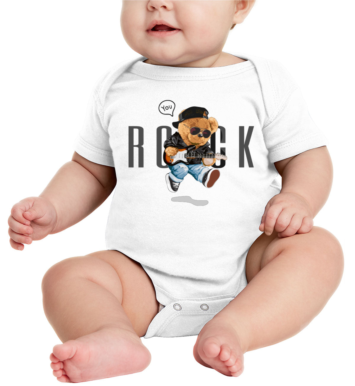 Teddy Bear Rock Baby Onesie