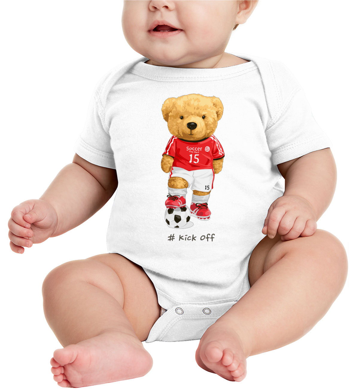 Teddy Bear Soccer Baby Onesie