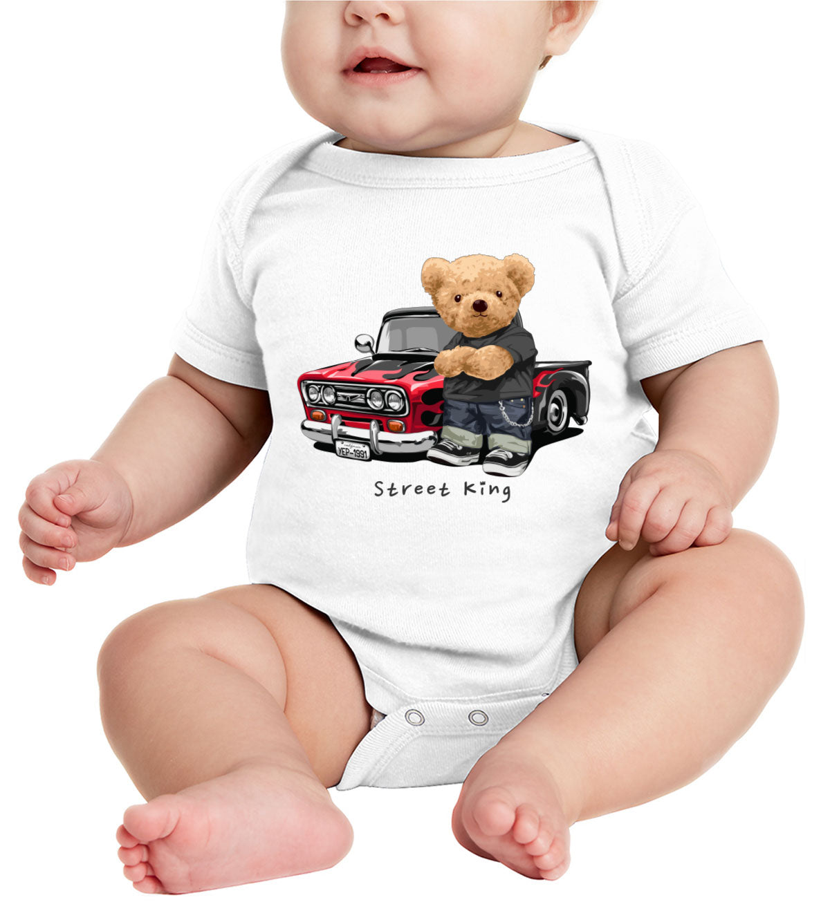 Teddy Bear Street King Baby Onesie