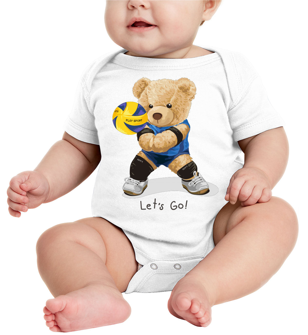 Teddy Bear Volleyball Baby Onesie