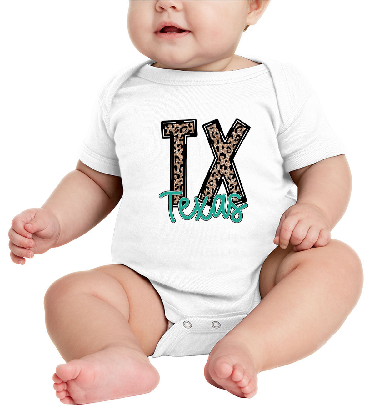 Texas State Abbreviation Baby Onesie