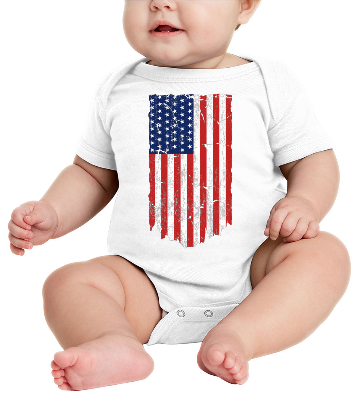 Distressed USA American Flag Baby Onesie