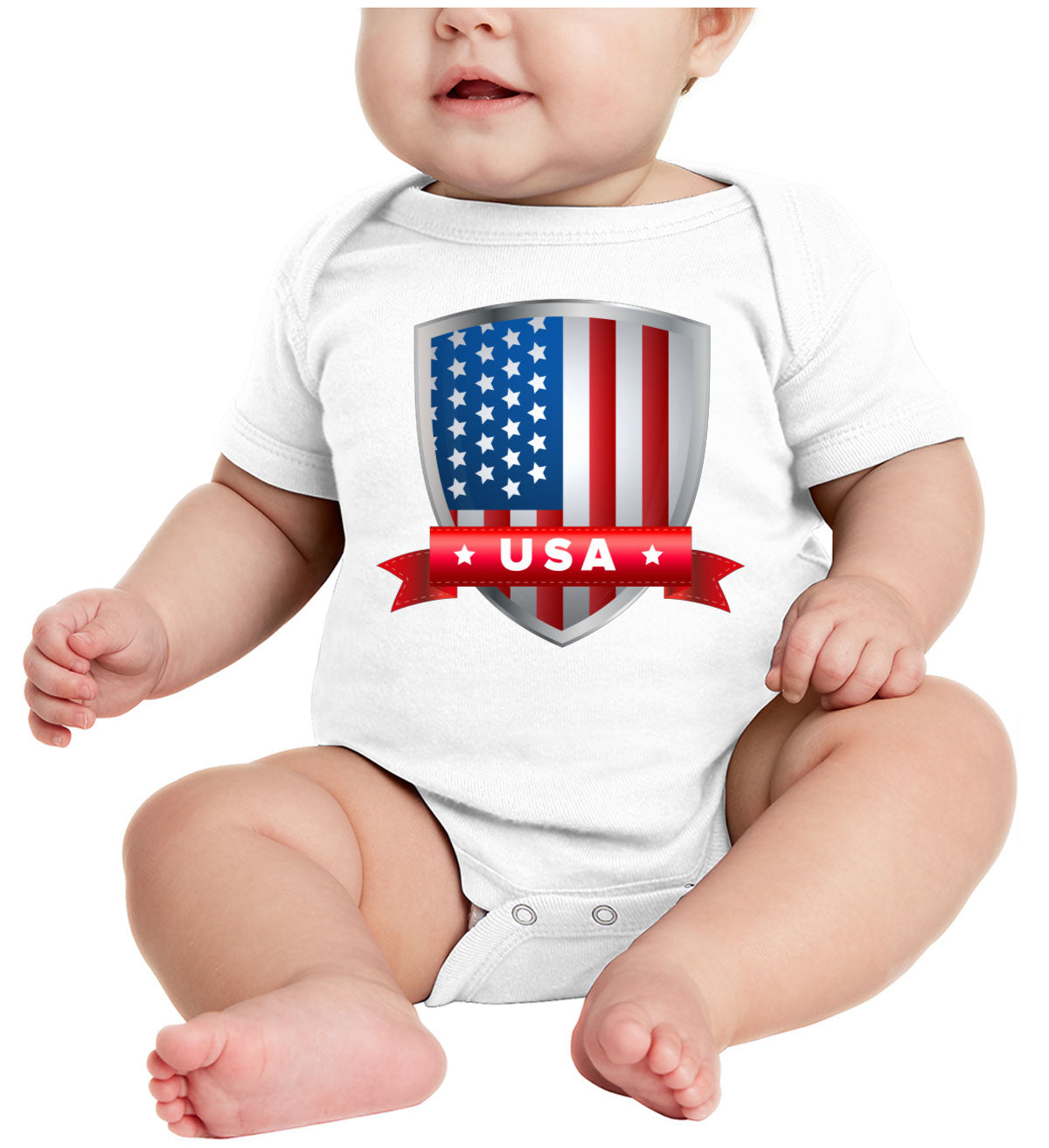 USA Shield Flag Baby Onesie