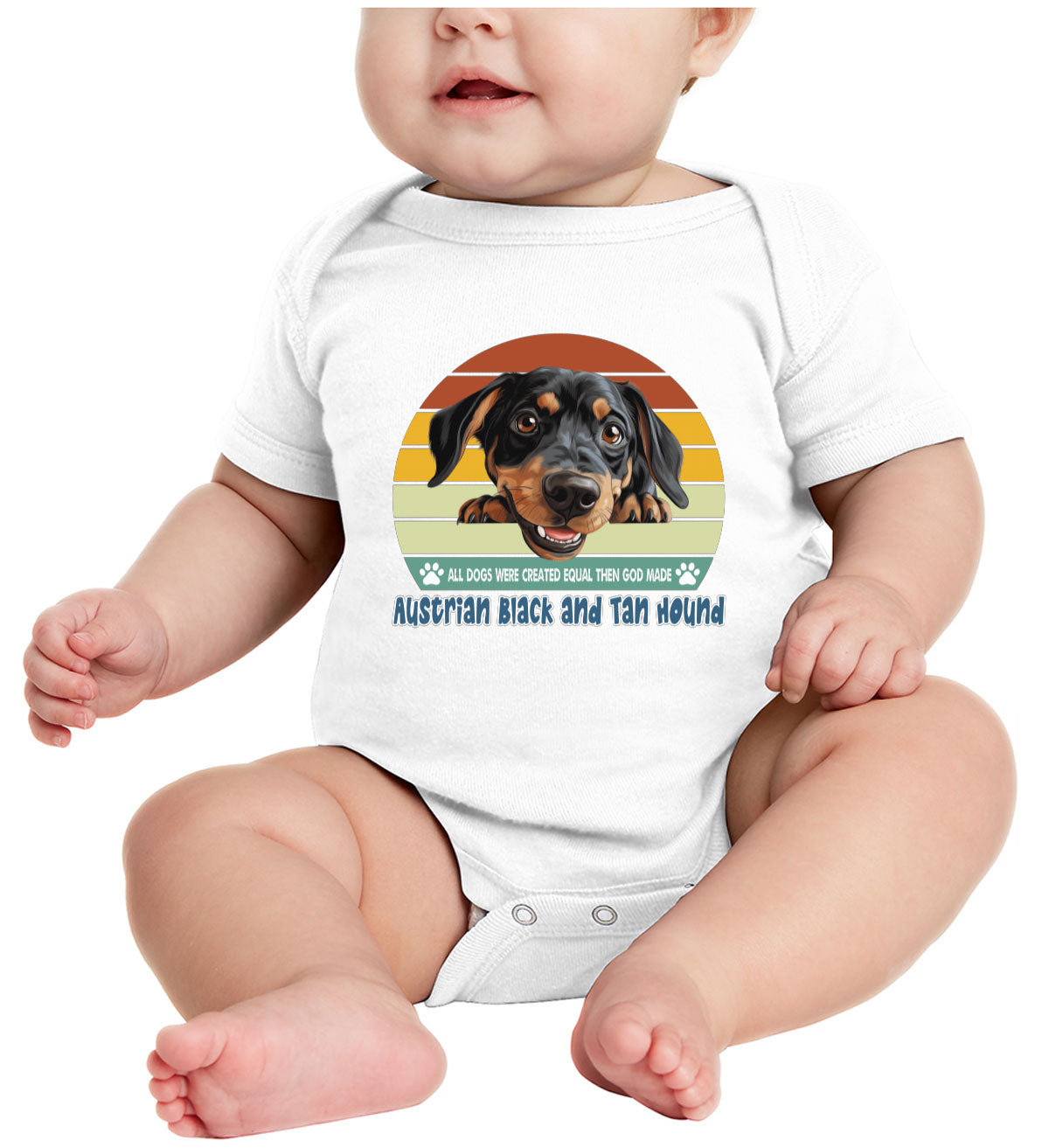 All Dogs Were Created Equal Austrian Black And Tan Hound Baby Onesie