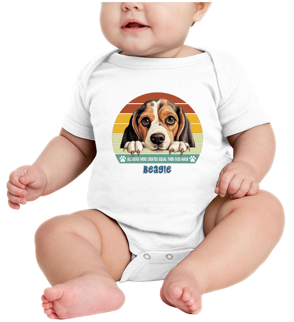 All Dogs Were Created Equal Beagle Baby Onesie