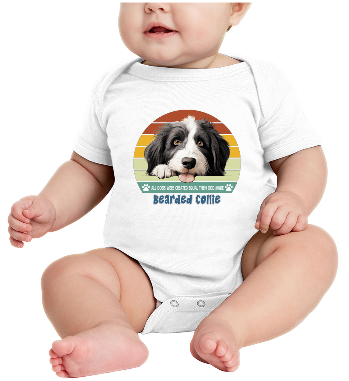 All Dogs Were Created Equal Bearded Collie Baby Onesie