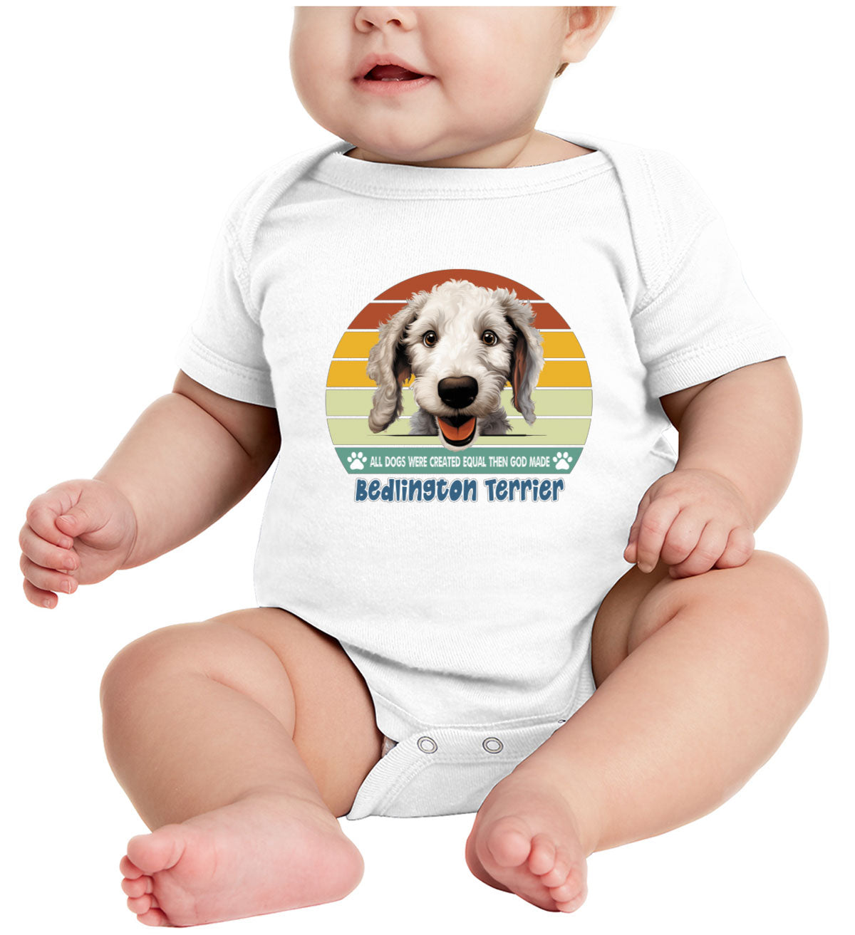 All Dogs Were Created Equal Bedlington Terrier Baby Onesie