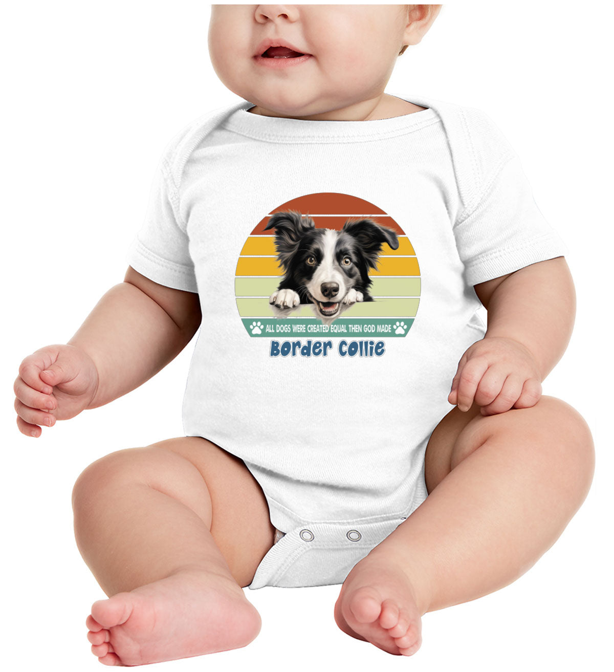 All Dogs Were Created Equal Border Collie Baby Onesie