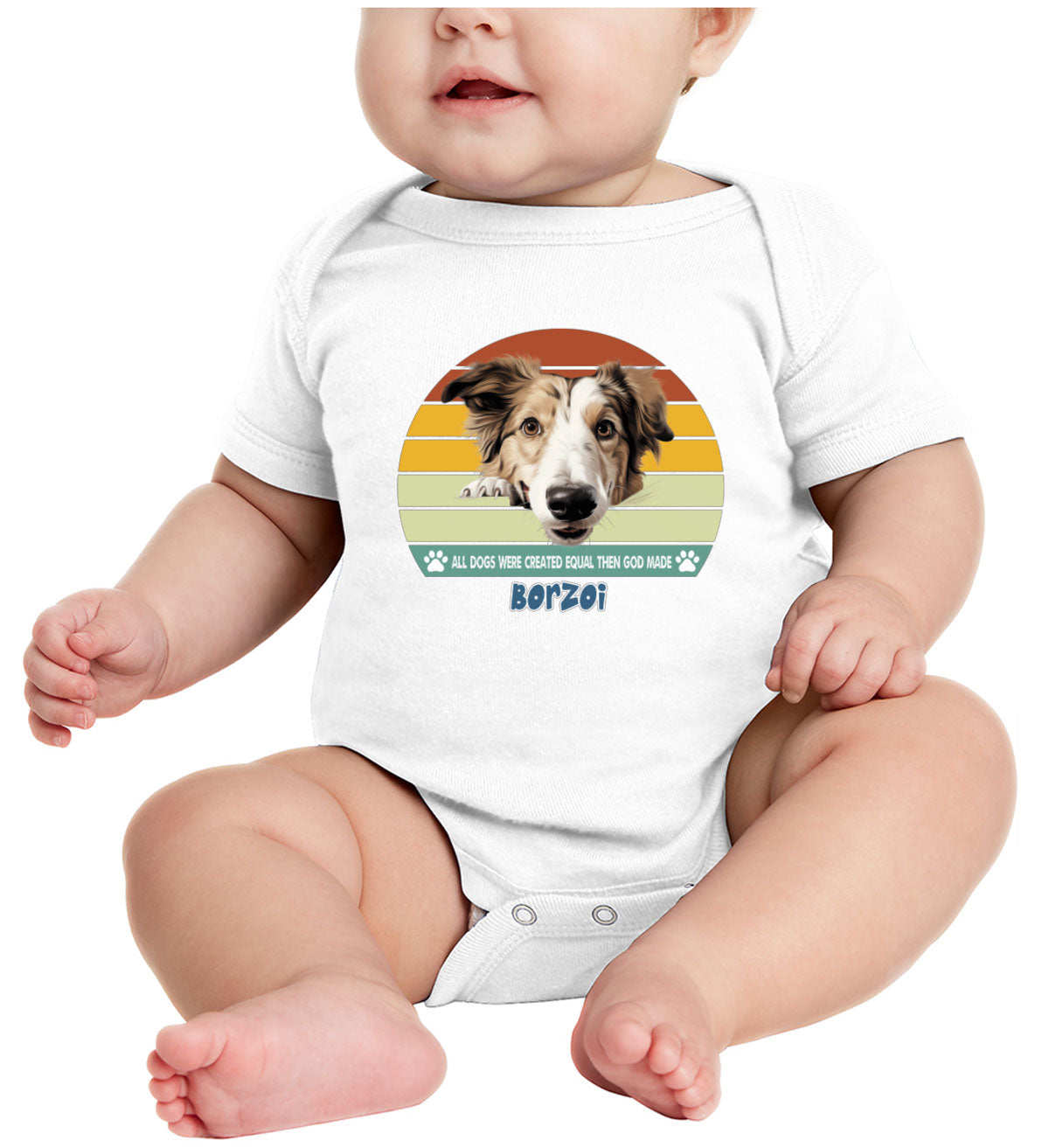 All Dogs Were Created Equal Borzoi Baby Onesie