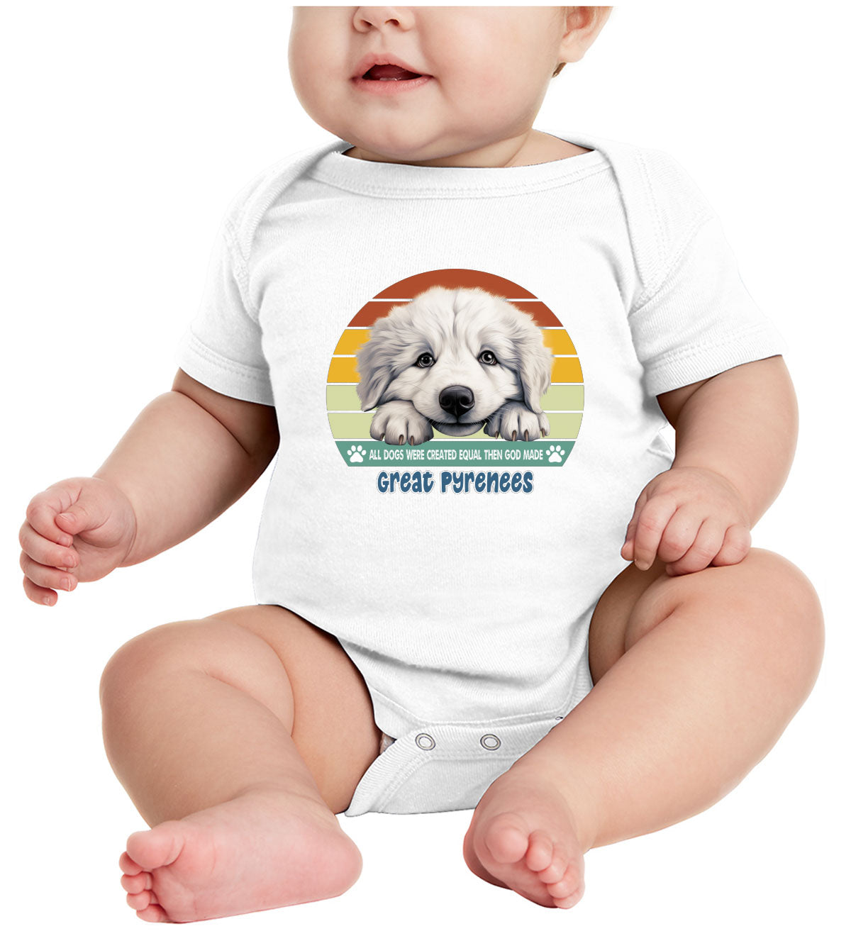 All Dogs Were Created Equal Great Pyrenees Baby Onesie