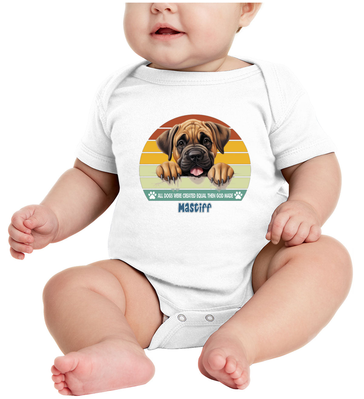 All Dogs Were Created Equal Mastiff Baby Onesie