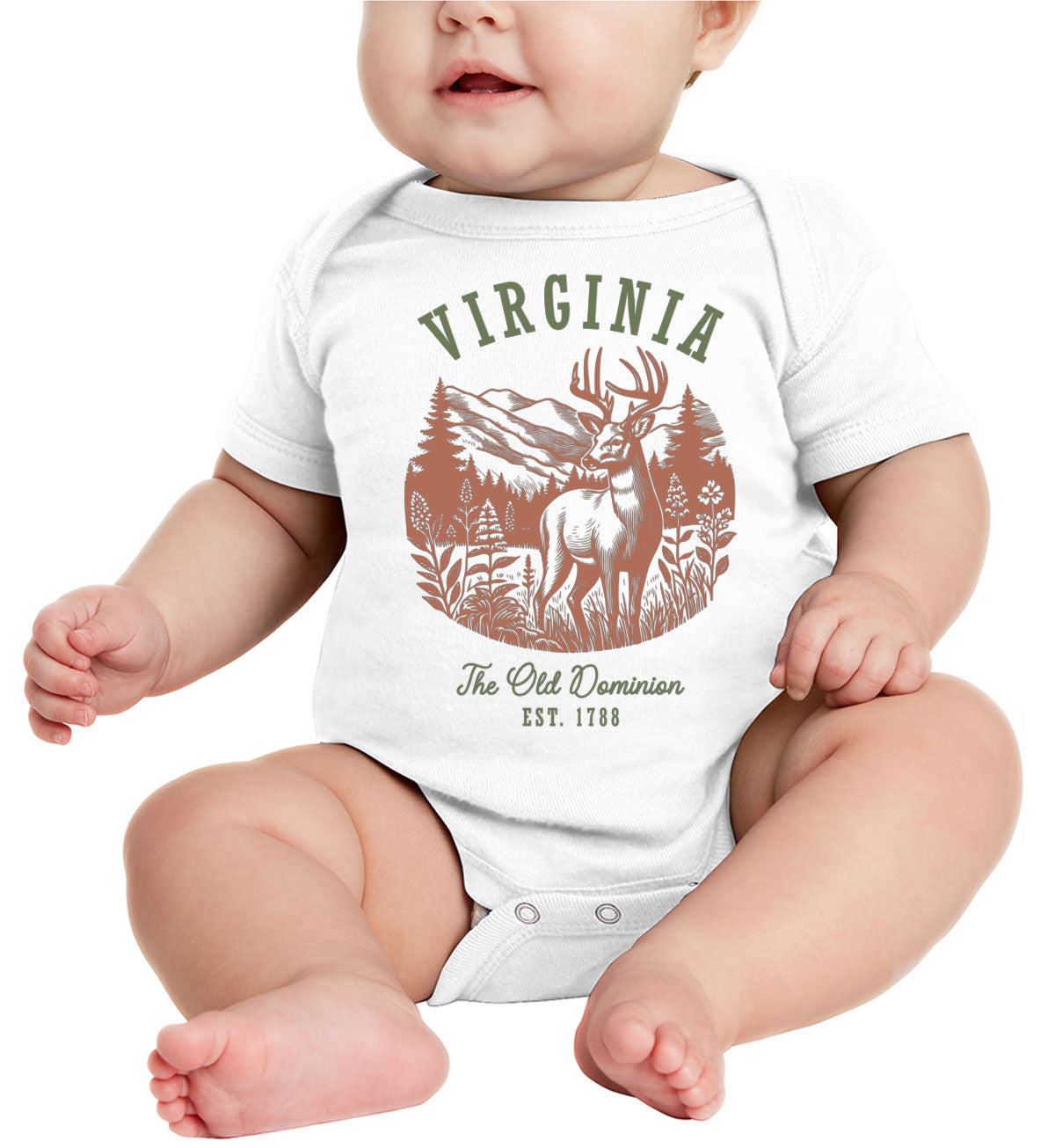 Virginia State Vintage Baby Onesie
