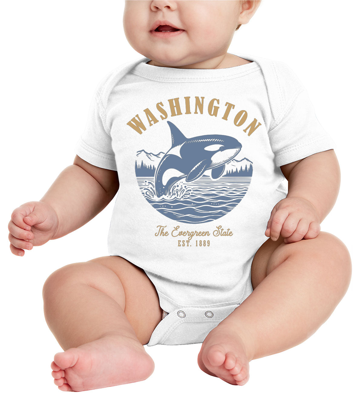 Washington State Vintage Baby Onesie