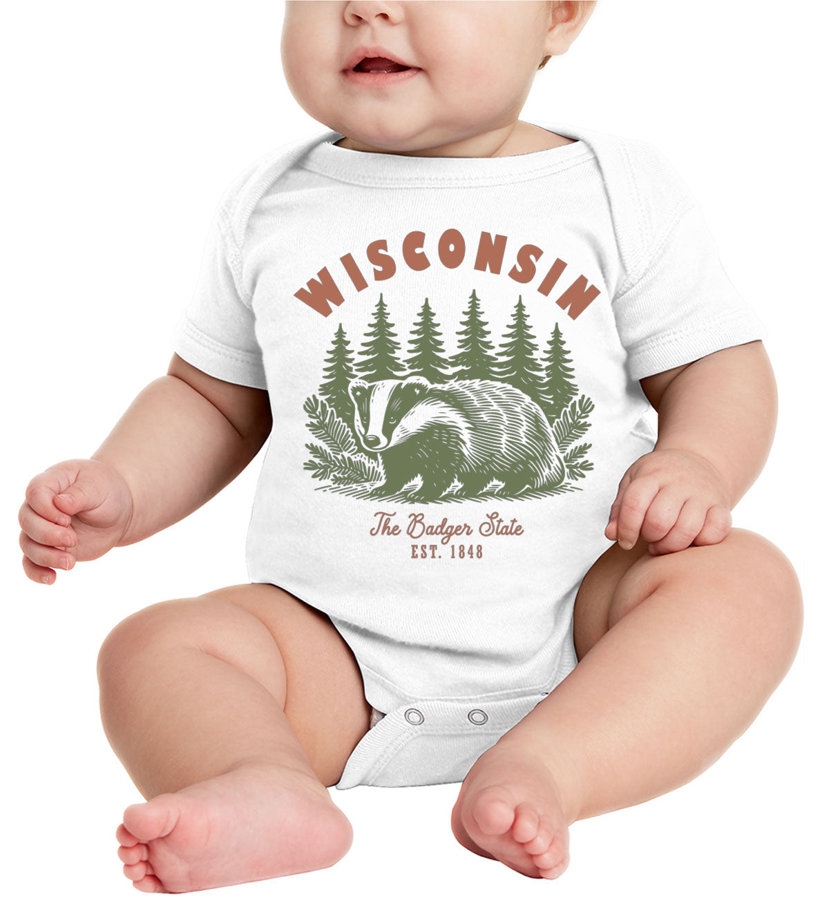 Wisconsin State Vintage Baby Onesie