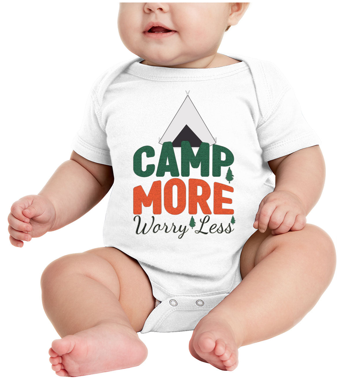 Camp More Worry Less Baby Onesie