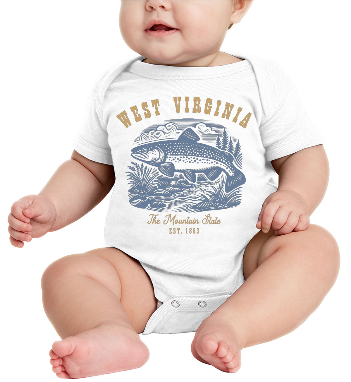 West Virginia State Vintage Baby Onesie
