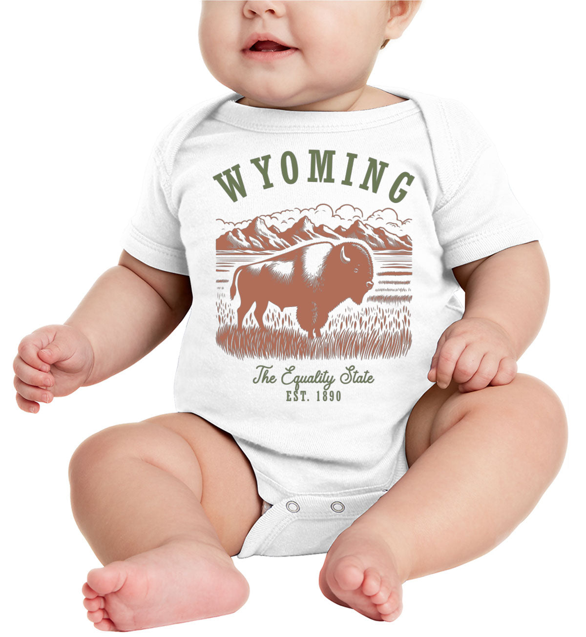 Wyoming State Vintage Baby Onesie