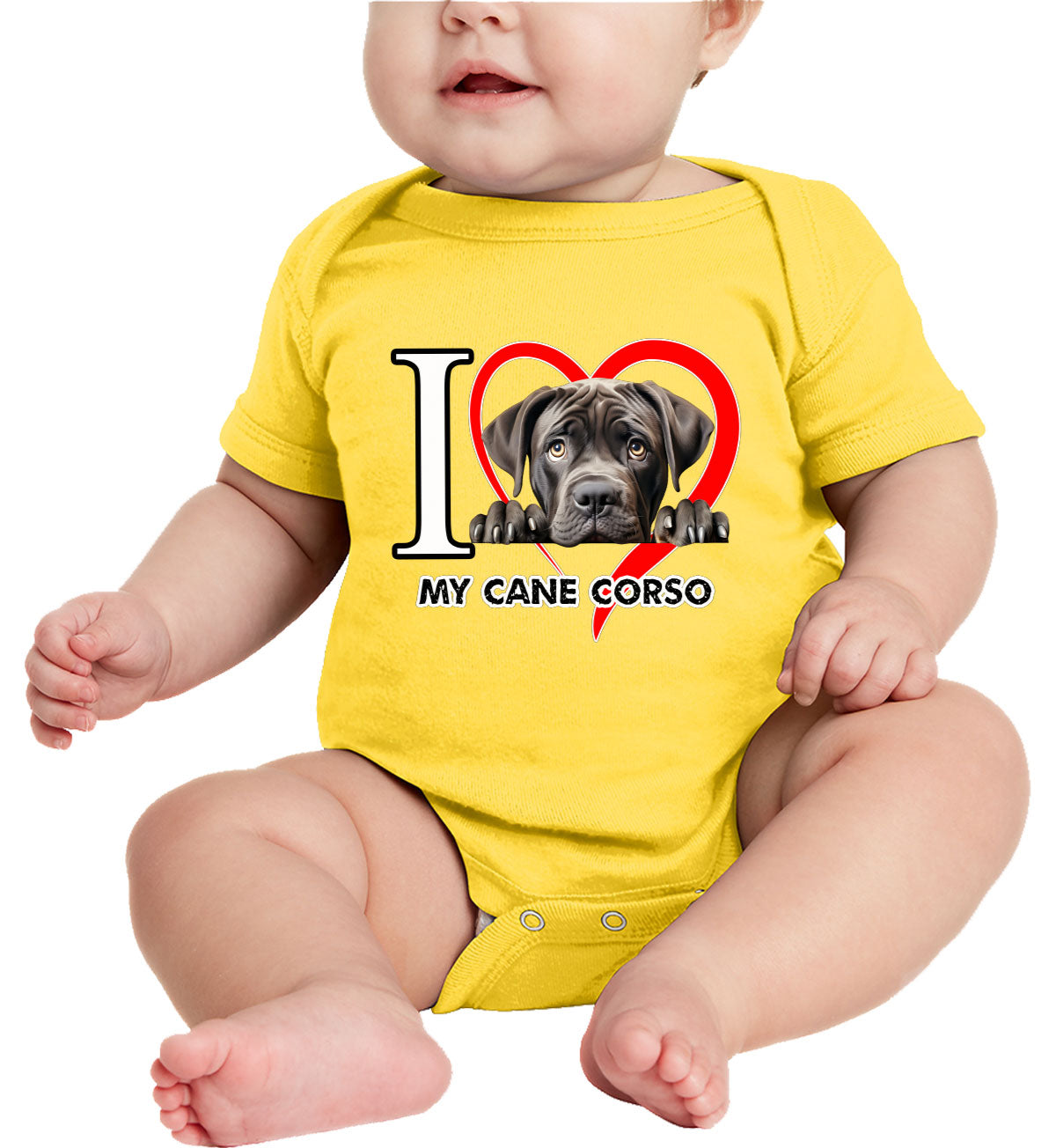 I Love My Cane Corso Dog Baby Onesie