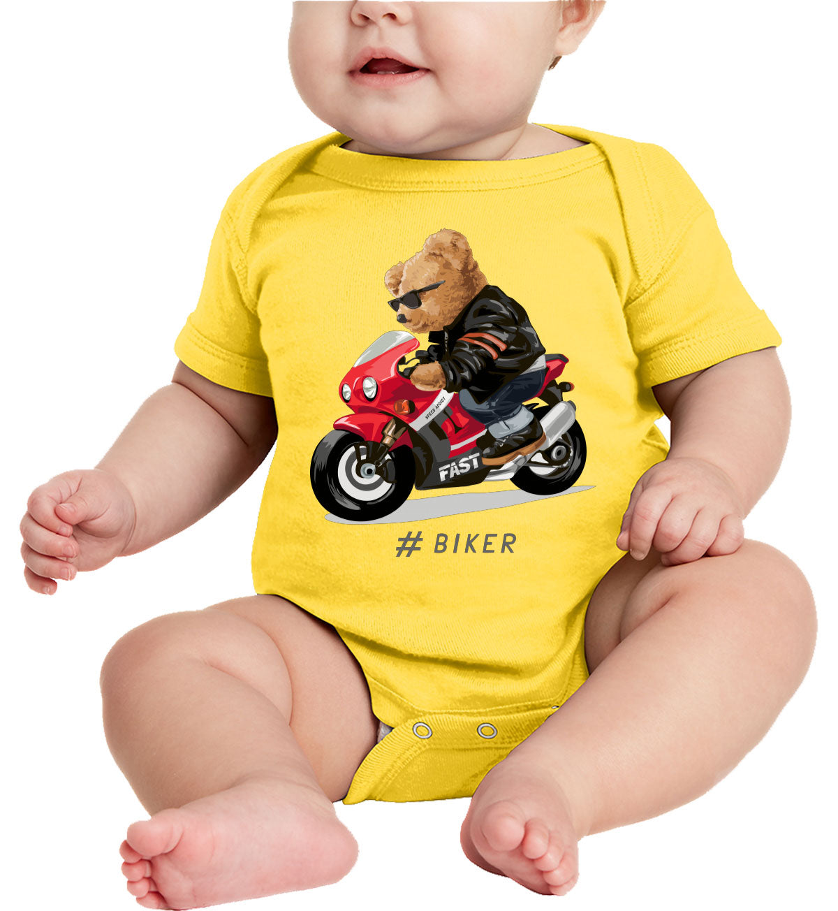 Teddy Bear Cool Biker Baby Onesie