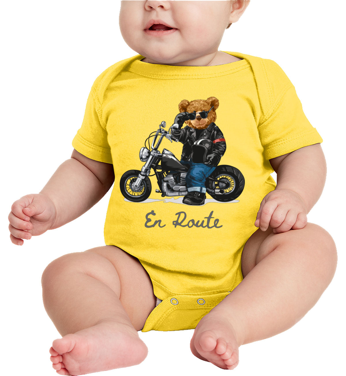 Teddy Bear Biker Baby Onesie