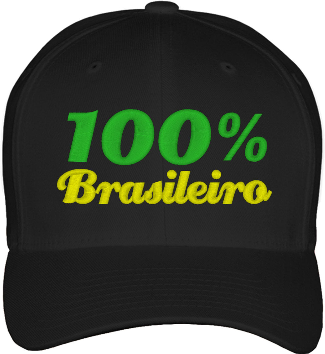 100% Brasileiro Brazilian Day Fitted Baseball Cap
