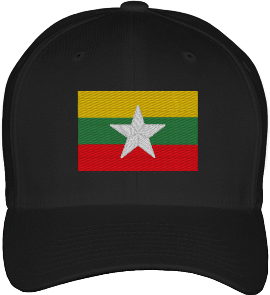 Burma Myanmar Flag Fitted Baseball Cap