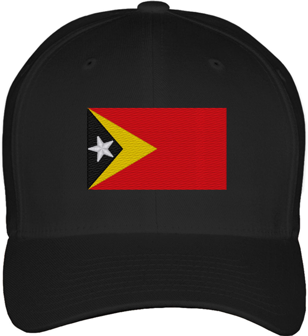 East Timor Flag Fitted Baseball Cap