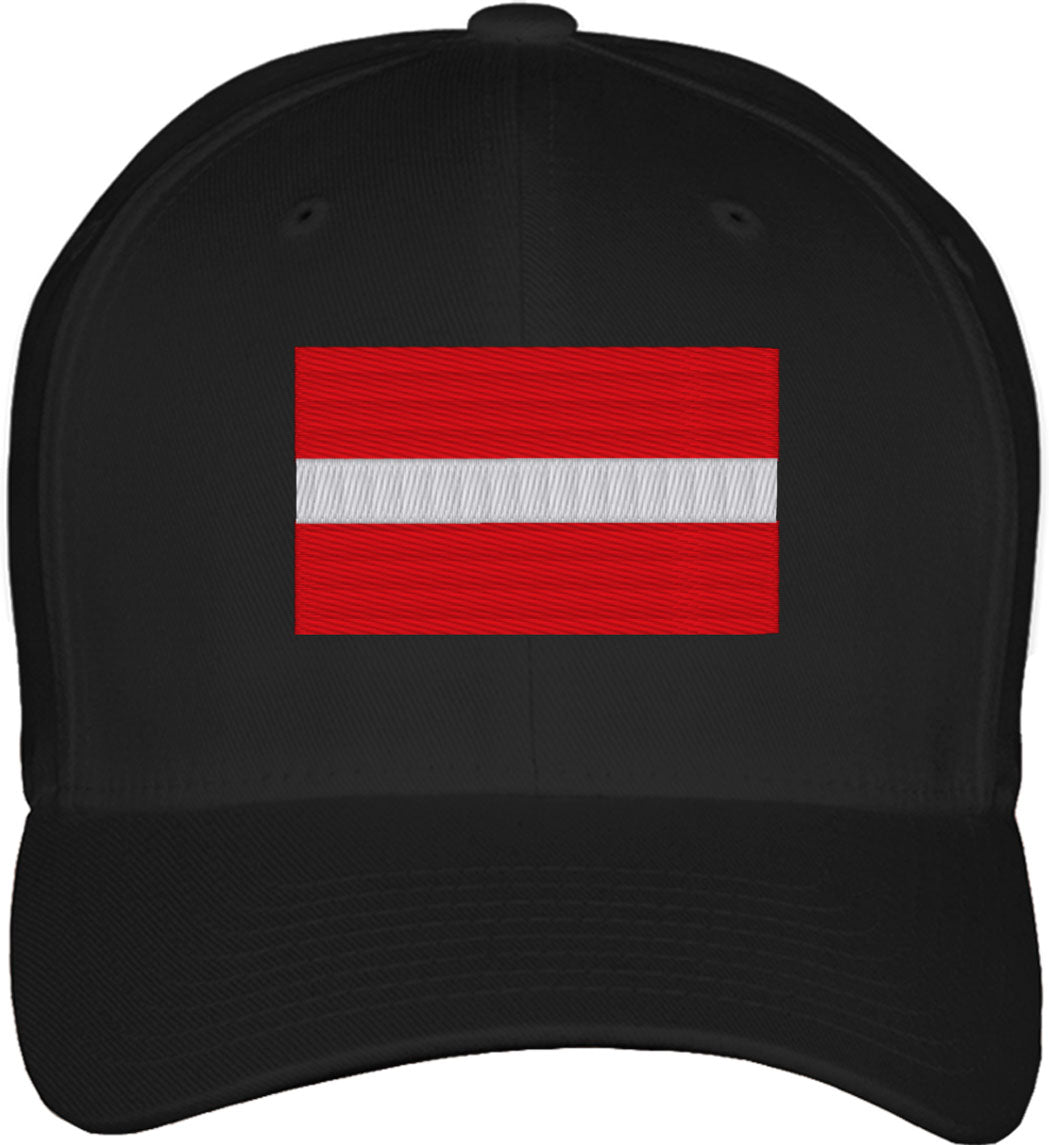 Latvia Flag Fitted Baseball Cap