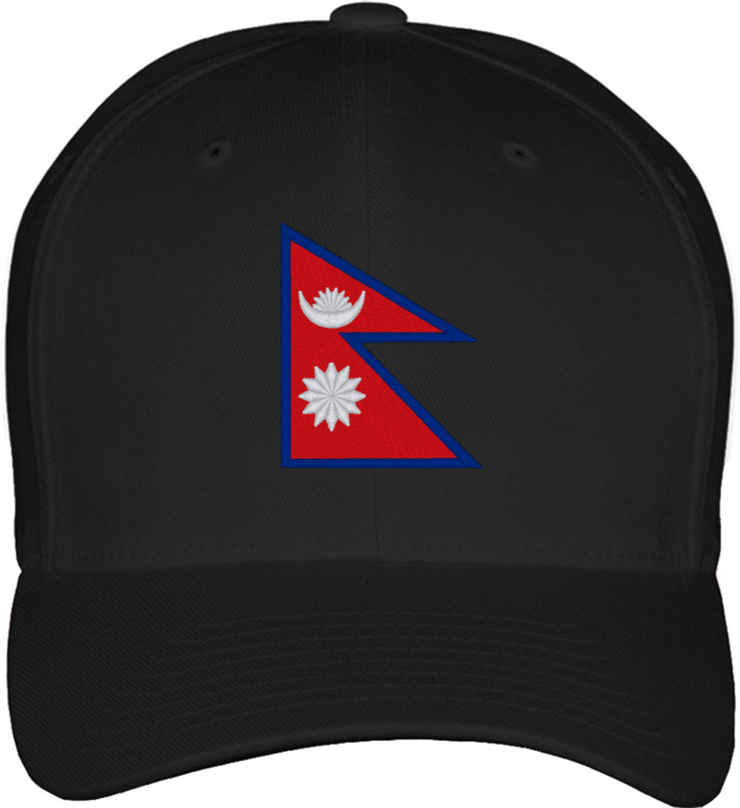 Nepal Flag Fitted Baseball Cap