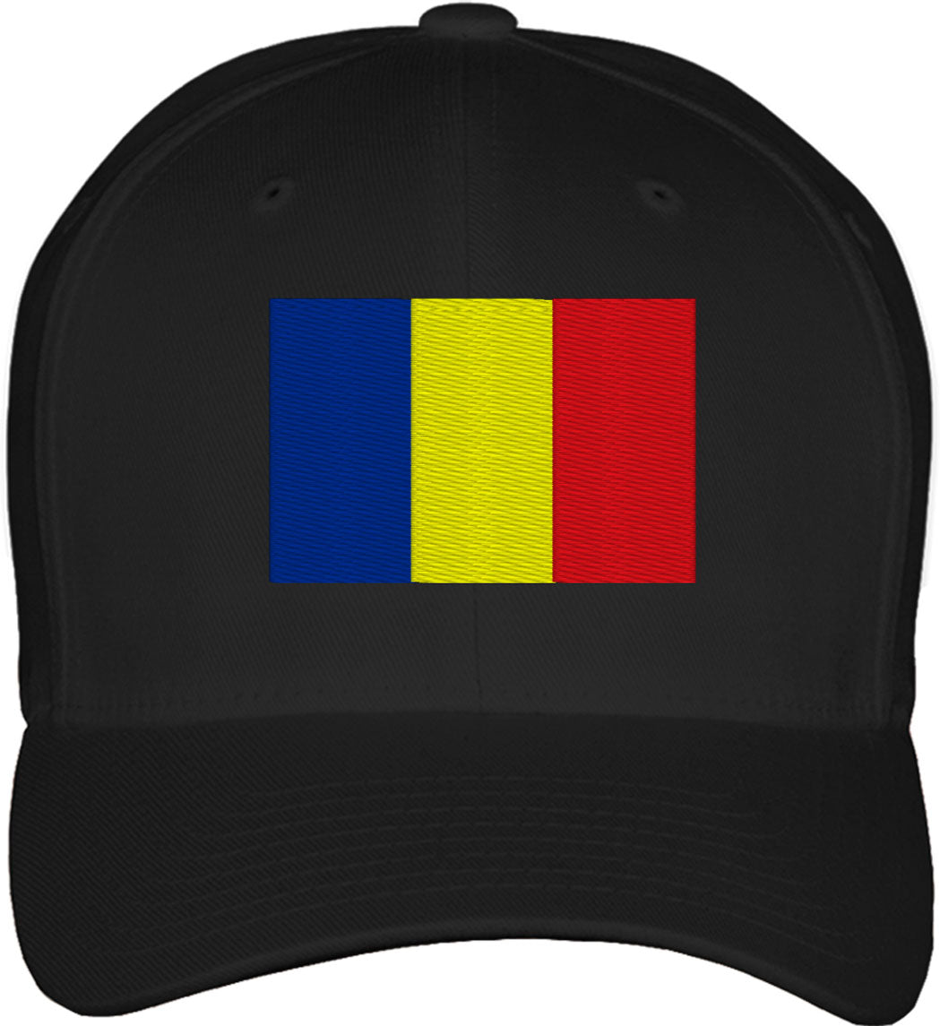 Romania Flag Fitted Baseball Cap