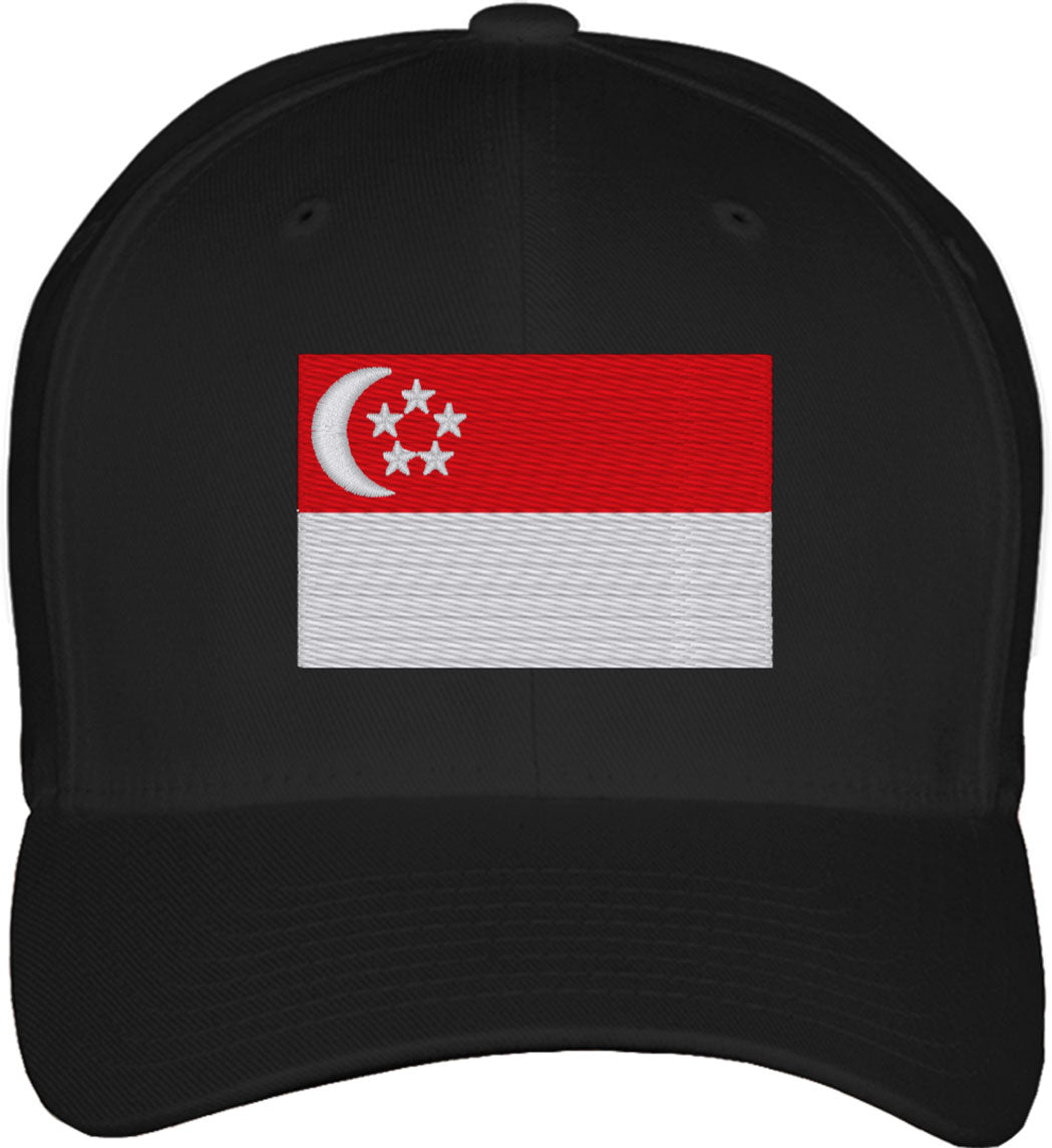 Singapore Flag Fitted Baseball Cap