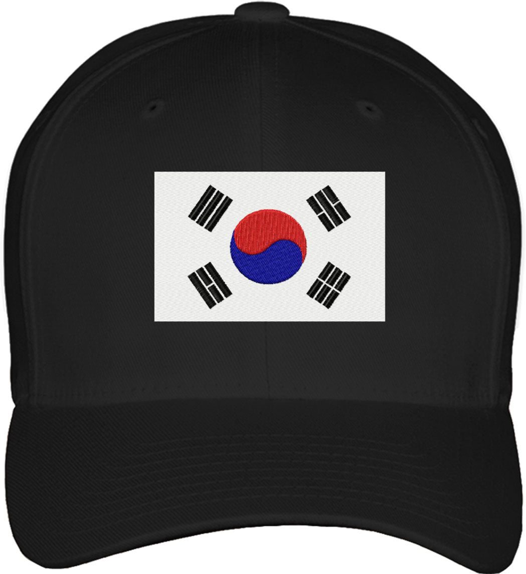 South Korea Flag Fitted Baseball Cap