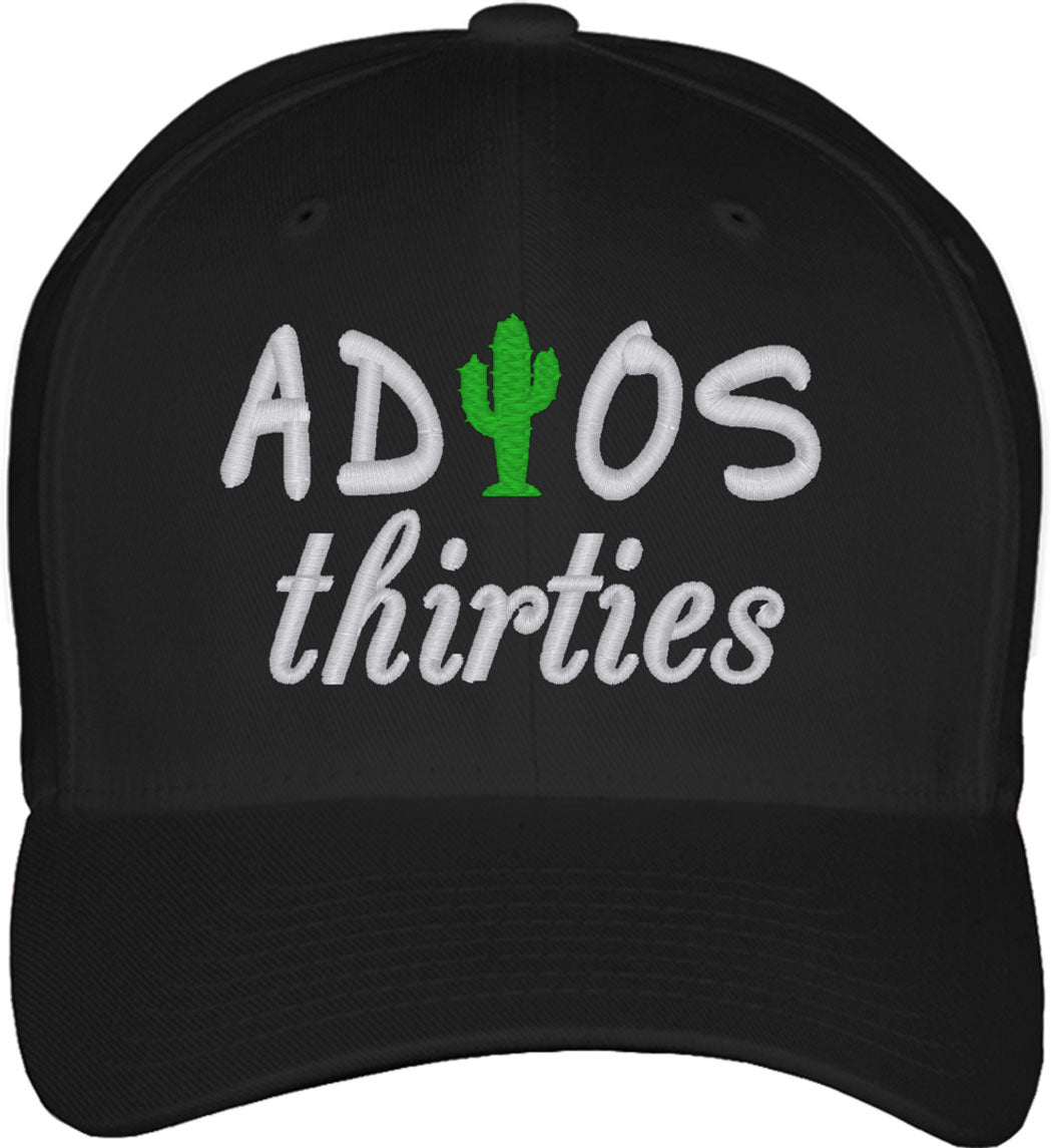 Adios Thirties 40th Birthday Fitted Baseball Cap